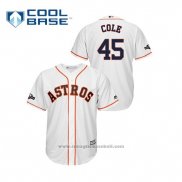 Maglia Baseball Uomo Houston Astros Gerrit Cole 2019 Postseason Cool Base Bianco