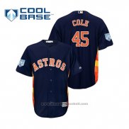 Maglia Baseball Uomo Houston Astros Gerrit Cole Cool Base Allenamento Primaverile 2019 Blu