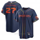 Maglia Baseball Uomo Houston Astros Jose Abreu 2022 City Connect Replica Blu