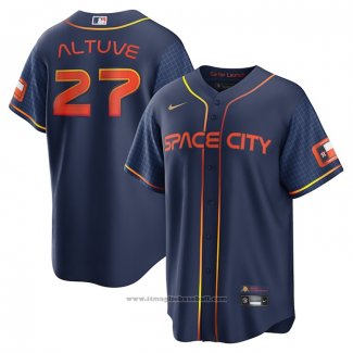 Maglia Baseball Uomo Houston Astros Jose Abreu 2022 City Connect Replica Blu