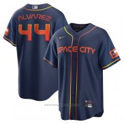 Maglia Baseball Uomo Houston Astros Yordan Alvarez 2022 City Connect Replica Blu