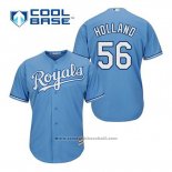 Maglia Baseball Uomo Kansas City Royals Greg Holland 56 Powder Blu Alternato Cool Base