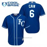 Maglia Baseball Uomo Kansas City Royals Lorenzo Cain 6 Blu Alternato Cool Base