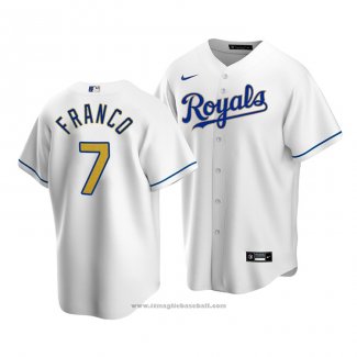 Maglia Baseball Uomo Kansas City Royals Maikel Franco Replica Cool Base Primera Bianco