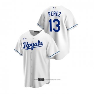 Maglia Baseball Uomo Kansas City Royals Salvador Perez Replica Home Bianco