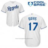 Maglia Baseball Uomo Kansas City Royals Wade Davis 17 Bianco Home Cool Base