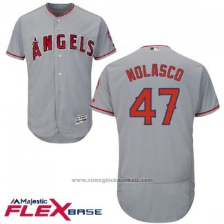 Maglia Baseball Uomo Los Angeles Angels 47 Ricky Nolasco Grigio Flex Base