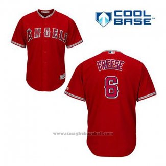 Maglia Baseball Uomo Los Angeles Angels David Freese 6 Rosso Alternato Cool Base