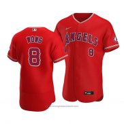 Maglia Baseball Uomo Los Angeles Angels Kean Wong Autentico Rosso