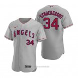 Maglia Baseball Uomo Los Angeles Angels Noah Syndergaard Autentico Road Grigio