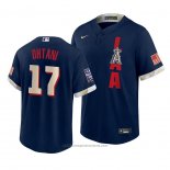 Maglia Baseball Uomo Los Angeles Angels Shohei Ohtani 2021 All Star Replica Blu