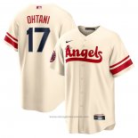 Maglia Baseball Uomo Los Angeles Angels Shohei Ohtani 2022 City Connect Replica Crema