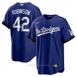 Maglia Baseball Uomo Los Angeles Dodgers Jackie Robinson City Connect Replica Blu