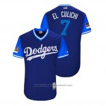 Maglia Baseball Uomo Los Angeles Dodgers Julio Urias 2018 LLWS Players Weekend El Culichi Blu