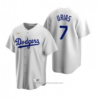 Maglia Baseball Uomo Los Angeles Dodgers Julio Urias Cooperstown Collection Primera Bianco