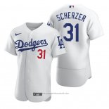 Maglia Baseball Uomo Los Angeles Dodgers Max Scherzer Autentico Home Bianco