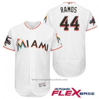 Maglia Baseball Uomo Miami Marlins 44 A.j. Ramos Bianco 2017 Flex Base