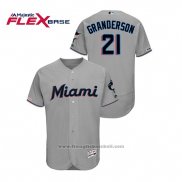 Maglia Baseball Uomo Miami Marlins Curtis Granderson 150 Anniversario 2019 Flex Base Grigio