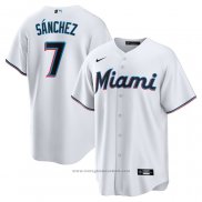 Maglia Baseball Uomo Miami Marlins Jesus Sanchez Home Replica Bianco