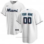 Maglia Baseball Uomo Miami Marlins Personalizzate Replica Home Bianco