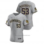 Maglia Baseball Uomo Milwaukee Brewers Brandon Woodruff Autentico 2020 Road Grigio