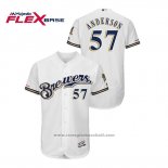 Maglia Baseball Uomo Milwaukee Brewers Chase Anderson Autentico Flex Base Bianco