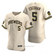 Maglia Baseball Uomo Milwaukee Brewers Eduardo Escobar Autentico Alternato Crema