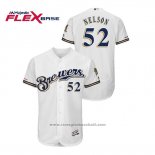 Maglia Baseball Uomo Milwaukee Brewers Jimmy Nelson Autentico Flex Base Bianco