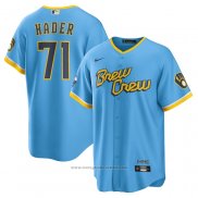 Maglia Baseball Uomo Milwaukee Brewers Josh Hader 2022 City Connect Replica Blu