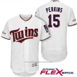 Maglia Baseball Uomo Minnesota Twins 2017 Postseason Glen Perkins Bianco Flex Base