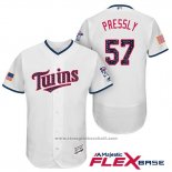 Maglia Baseball Uomo Minnesota Twins 2017 Stelle e Strisce Ryan Pressly Bianco Flex Base