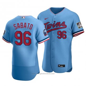 Maglia Baseball Uomo Minnesota Twins Aaron Sabato Alternato Autentico Blu