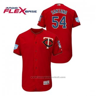 Maglia Baseball Uomo Minnesota Twins Ervin Santana 2019 Allenamento Primaverile Flex Base Rosso