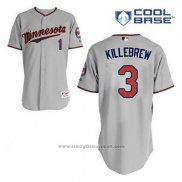 Maglia Baseball Uomo Minnesota Twins Harmon Killebrew 3 Grigio Cool Base