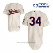 Maglia Baseball Uomo Minnesota Twins Kirby Puckett 34 Crema Alternato Cool Base