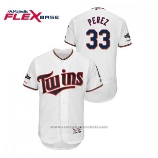 Maglia Baseball Uomo Minnesota Twins Martin Perez 2019 Postseason Flex Base Bianco