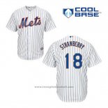 Maglia Baseball Uomo New York Mets Darryl Strawberry 18 Bianco Home Cool Base