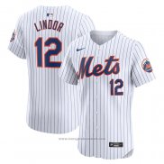 Maglia Baseball Uomo New York Mets Francisco Lindor Home Elite Bianco