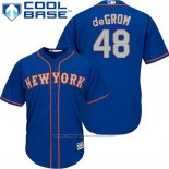 Maglia Baseball Uomo New York Mets Jacob Degrom 48 Blu Alternato Cool Base