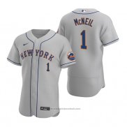 Maglia Baseball Uomo New York Mets Jeff Mcneil Autentico Road Grigio