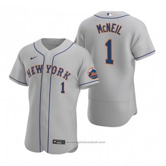 Maglia Baseball Uomo New York Mets Jeff Mcneil Autentico Road Grigio