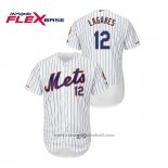 Maglia Baseball Uomo New York Mets Juan Lagares 150 Anniversario Autentico Flex Base Bianco