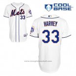 Maglia Baseball Uomo New York Mets Matt Harvey 33 Bianco Alternato Cool Base