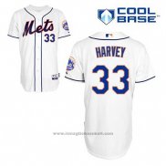 Maglia Baseball Uomo New York Mets Matt Harvey 33 Bianco Alternato Cool Base
