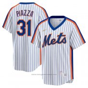 Maglia Baseball Uomo New York Mets Mike Piazza Primera Cooperstown Collection Bianco