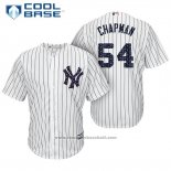 Maglia Baseball Uomo New York Yankees 2017 Stelle e Strisce Aroldis Chapman Bianco Cool Base