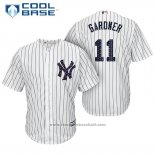 Maglia Baseball Uomo New York Yankees 2017 Stelle e Strisce Brett Gardner Bianco Cool Base