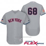 Maglia Baseball Uomo New York Yankees 2017 Stelle e Strisce Dellin Betances Grigio Flex Base