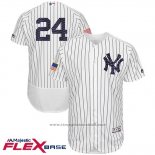 Maglia Baseball Uomo New York Yankees 2017 Stelle e Strisce Gary Sanchez Bianco Flex Base