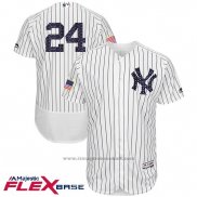 Maglia Baseball Uomo New York Yankees 2017 Stelle e Strisce Gary Sanchez Bianco Flex Base